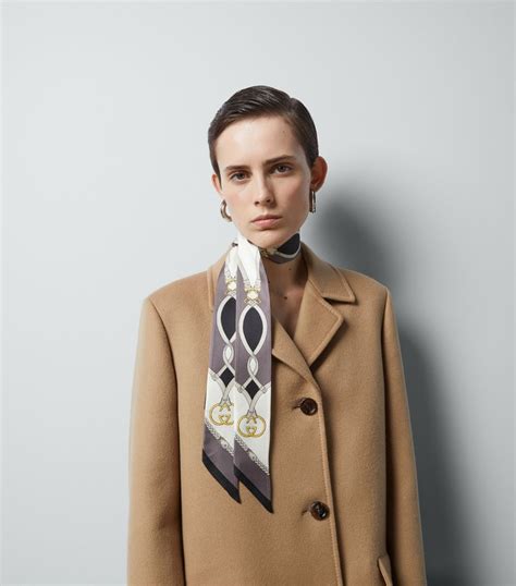 gucci equestrian ribbon|Gucci print silk neck bow.